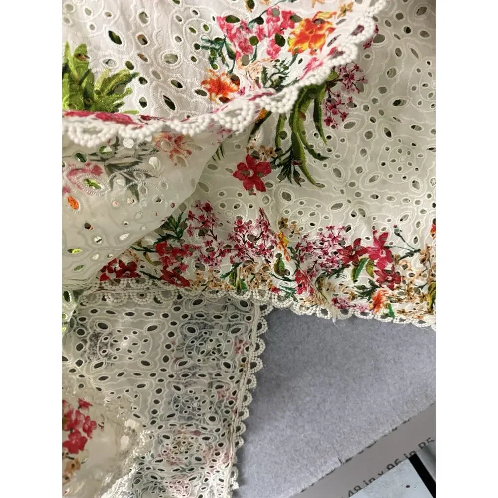 NWT FARM Rio Delicate Forest Scarves Midi in White Floral Eyeler Tank Dress XL - Picture 13 of 16